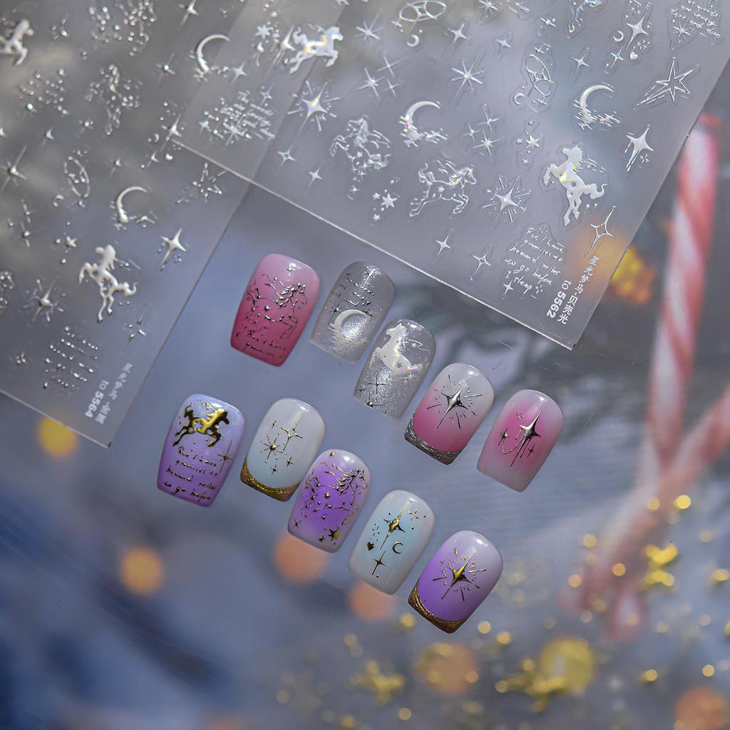 Tomoni Shell Light Nail Stickers - Dreamy Starlight Horse Design