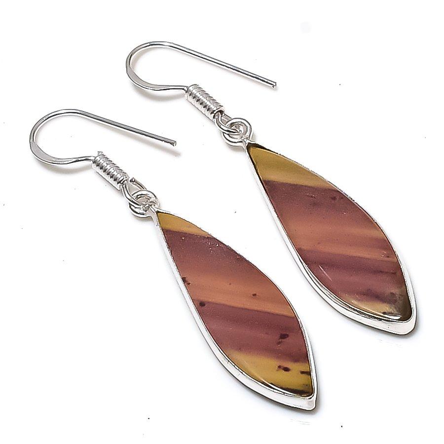 

Серьги ручной работы из стерлингового серебра 925 пробы с натуральным драконьим яшмом 1,97 дюйма j0Q91