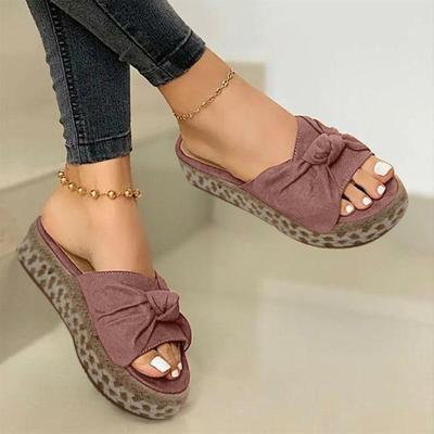 Size Sandals Platform Wedge Bowknot And Slippers Fashion Large Women'S Women'S Slippers Memory Foam Classic Slippers Women