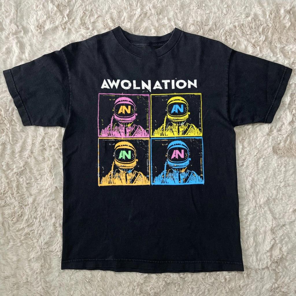 Seltenes AWOLNATION SPACEMAN Kurzarm Schwarzes Alle Größen T-Shirt AM30