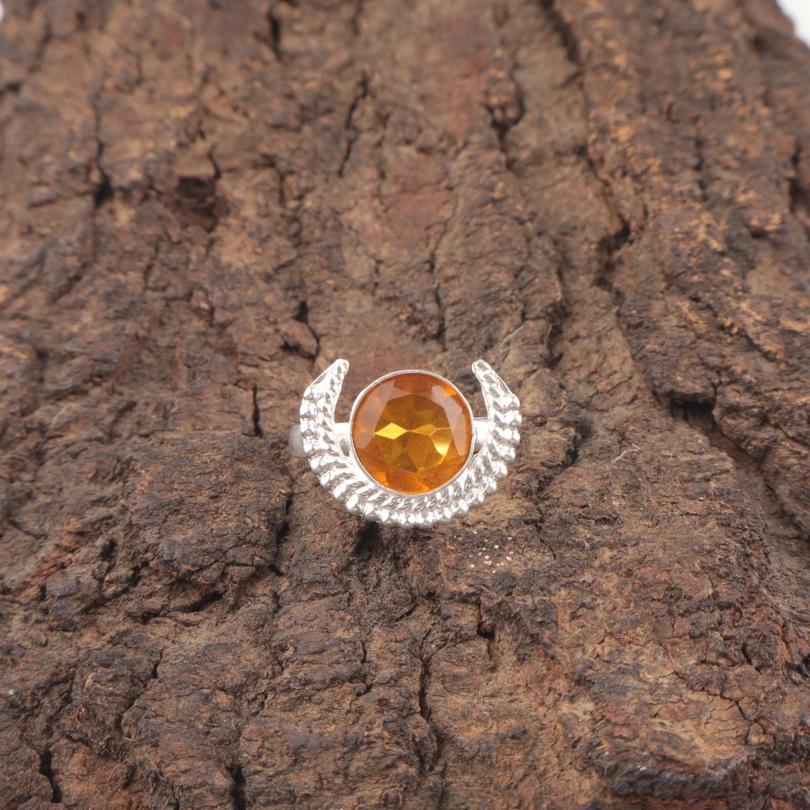 

Натуральный цитрин серебро 925 пробы ноябрь бохо коктейльное ручной работы кольцо ювелирное изделие RR-48-9 9.5