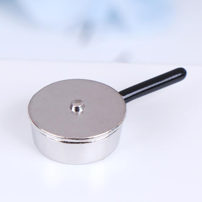 Set Of 4 Dollhouse Mini Silver Pans