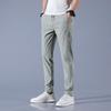 Ice Silk Pants Men's Summer Thin Business Casual Pants Elastic Breathable Straight Sports Trousers Are Hot-selling