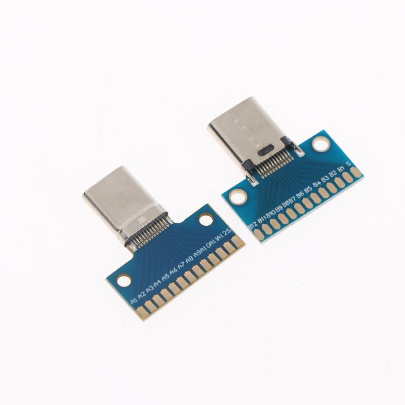 2 Stück USB 3.1 Typ-C-Stecker 24-Pin-Stecker Buchsen-Adapter Schnellladung Synchronisation für Smartphone Tablet Laptop