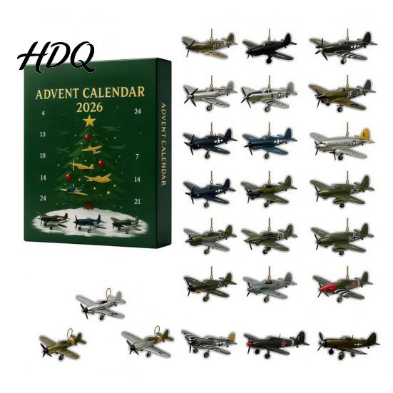 Theme Hanging Ornaments Christmas Advent Calendar 2026 24 Days Countdown with Acrylic Day Gift Box Ornaments Collectible Gifts for Holiday