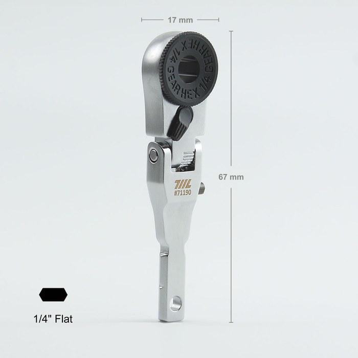 711L Flat-End Flex Head EDC Ratchet Wrench - Silver