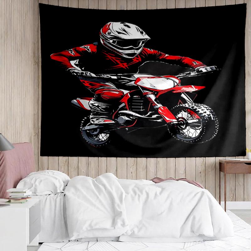 off-road-motorcycles Print Tapestry, Backdrop, Easy Setup, Ideal for Bedroom, Office & Living Room, with Aesthetic Wall Hanging Decor.