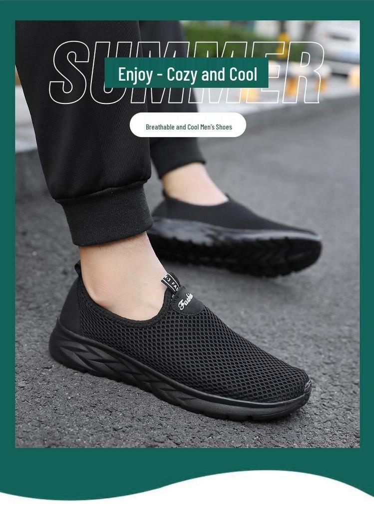 Chaussures de sport d'été respirantes en mesh pour hommes, Baskets décontractées grande taille
