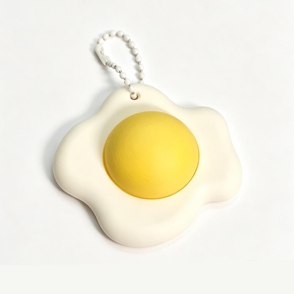 3D Printed Fried Egg Keychain: Decompression Toy & Creative Gift