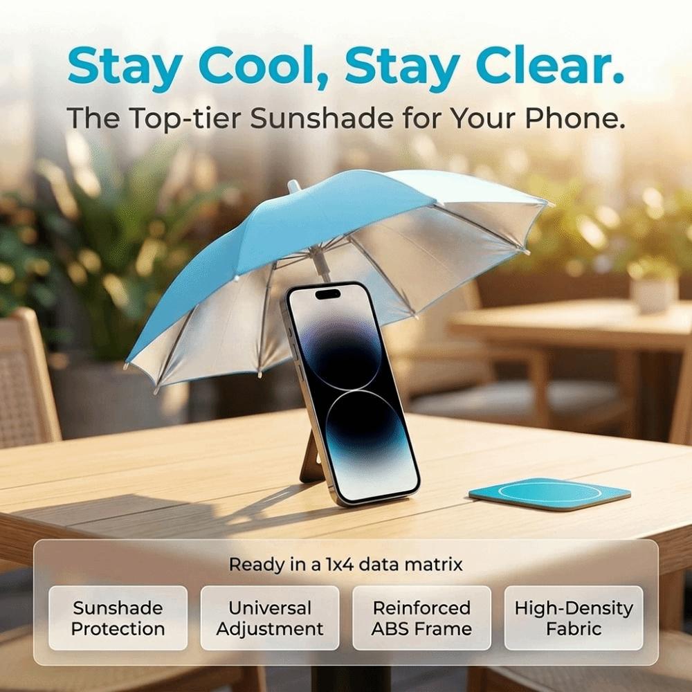 Flexible Angle Design Phone Umbrella Sun Shade Magnetic Phone Stand  Cycling Protection