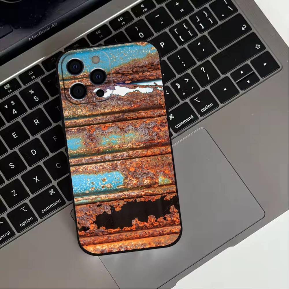 Retro Industrial Style Rusty Walls  Phone Case For iPhone 17,16,15,14,13,12,11 Plus,Pro Max,XS,Soft Silicone Black Cover