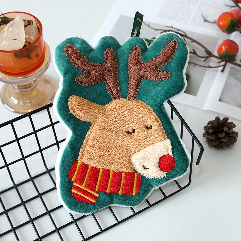 Christmas Hanging Hand Towels For Bathroom Christmas Tree Kitchen Towels With Loop Absorbent Soft Santa Gingerbread Decorative