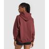 Gymshark Tréninková nadměrná fleecová mikina s kapucí vínově hnědá B5a7n Rbqv