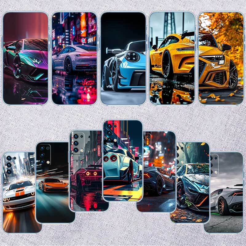 Supercar Car Case for Motorola E7 E22 E20 E13 E15 E22S E30 E40 G10 G20 G04 G22 G23 G05 G75 G35 G55 G6 G7 G8 G9 Plus Power Play