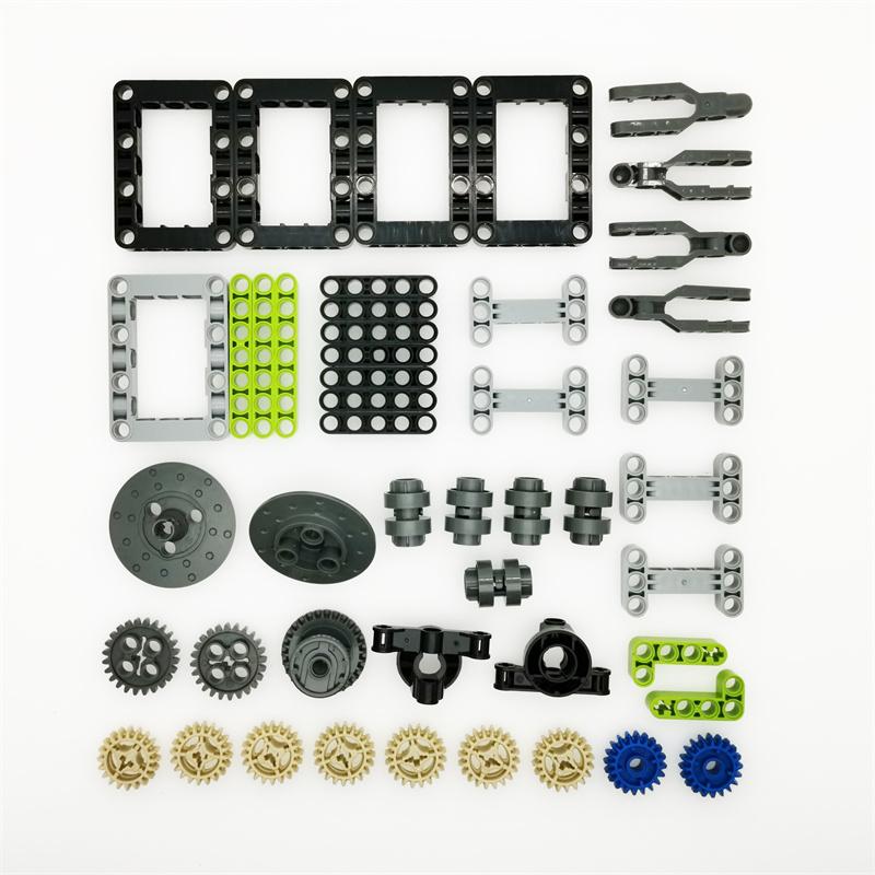 

47pcs High-Tech Parts Gear Cross Axles Pin Set MOC Bricks Building Blocks Accessory Mechanical DIY Car Bulk Compatible Toys