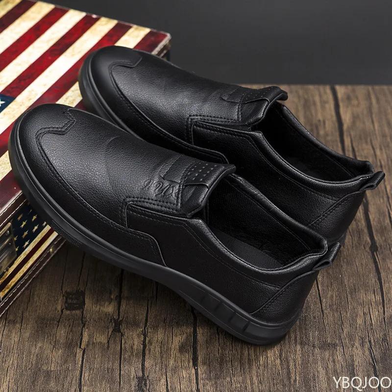 Fashion Summer Men's Loafers Middle Aged Elderly Business Flats Trendy Minimalist Leather Shoes Fashion Comfortable Male Shoes Homme