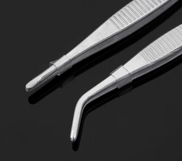 Stainless Steel 304 Bent Tip Tweezers for Aquatic Plants and Succulent Care