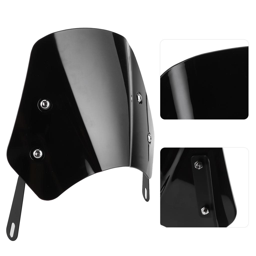 Universal Motorcycle Windshield Wind Deflector Screen W Mounting Bracket for 5‑7in