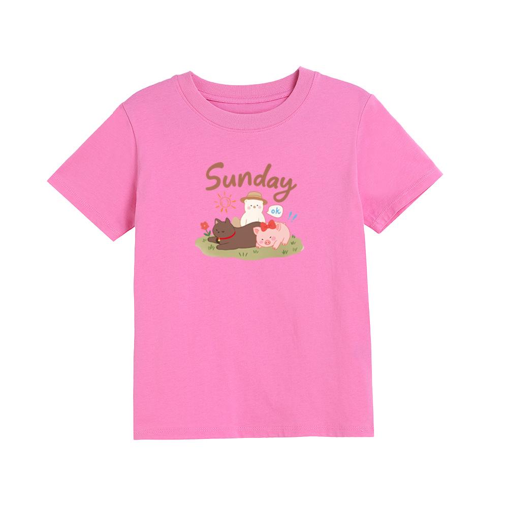 Girls' Fashion Print Short-Sleeve T-shirt - Casual Summer Style Top for Children