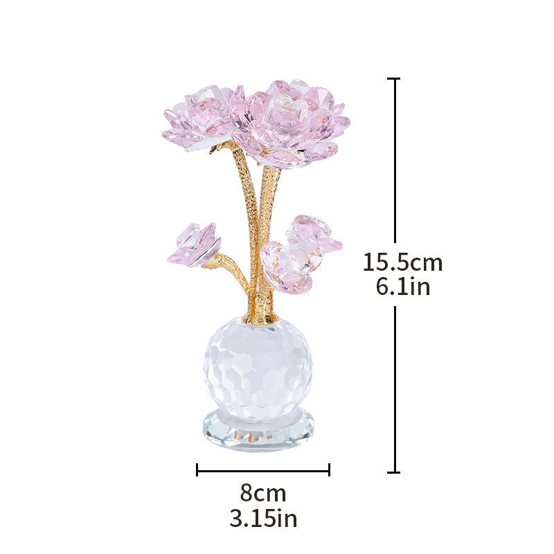 Mother's Day Lotus Nordic Light Luxury Living Room Decorations Creative Birthday Gifts Crystal Glass