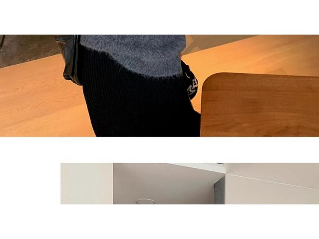 Women's Gray V-Neck Mohair Sweater - Cozy Autumn/Winter Knit Pullover