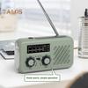 Radio de Emergencia con Linterna Multifuncional Compacta Portátil Alarma SOS Banda AM/FM Radio Recargable de Manivela