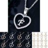 Stunning 26 Letters Heart Love Crystal Women Silver Plated Chain Necklace Jewelry For Meaningful Connections