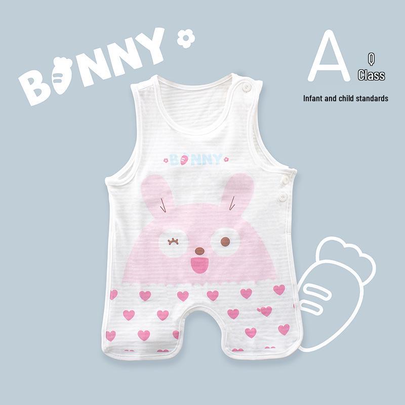 Bavoir d'été mignon Tao Baby en coton à demi-dos et leggings fins protecteur de ventre pour nouveau-nés