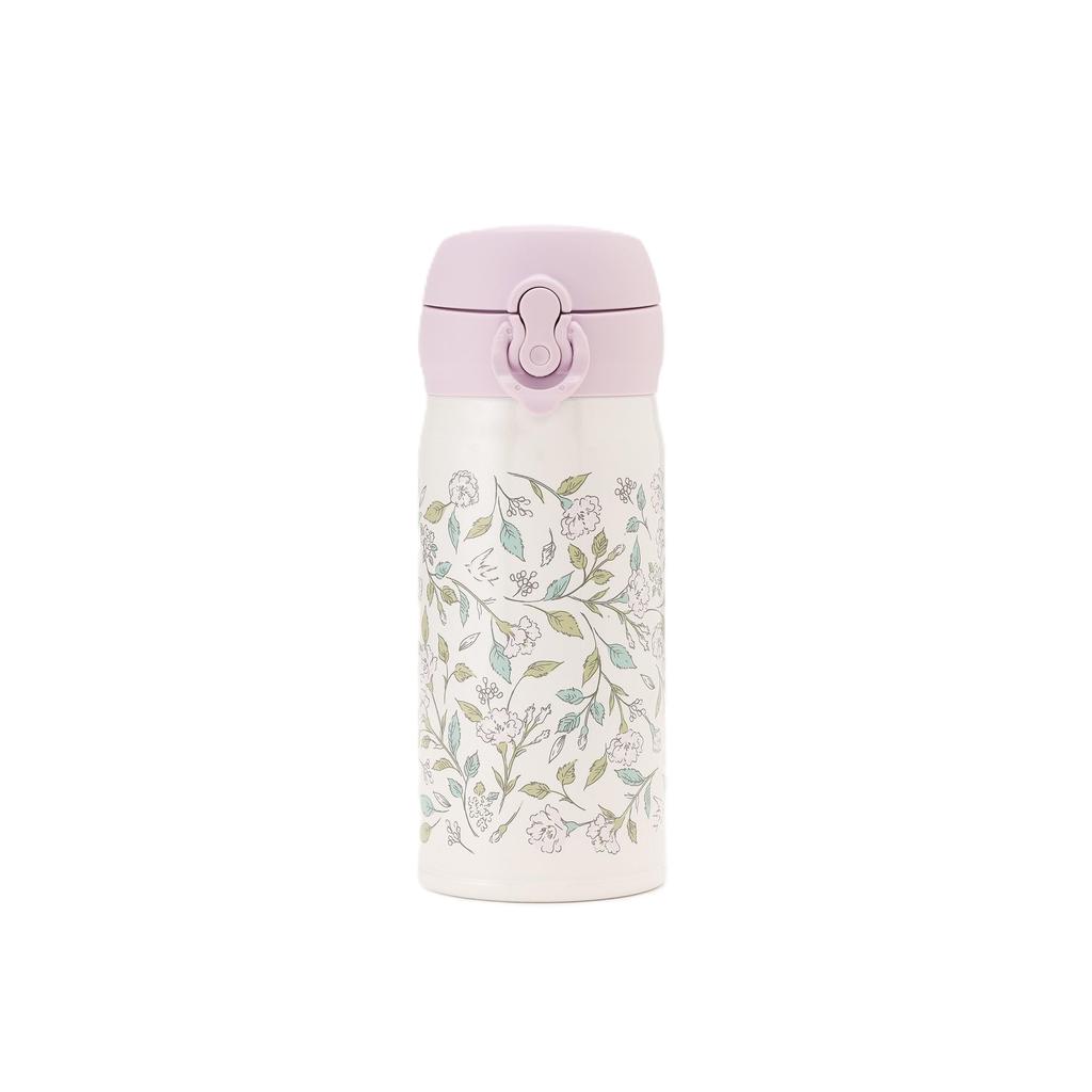 Afternoon Tea Living HS99 Flower Art Thermos Purple One-Touch Bottle, 350ml,