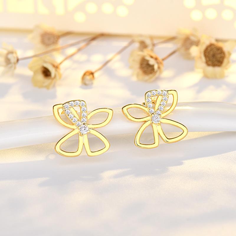 Small Earrings To Raise The Ear Female Personality Simple Cold Wind Earrings Advanced Sense of Jewelry Temperament Sweet Girl Cute Cat Earrings
