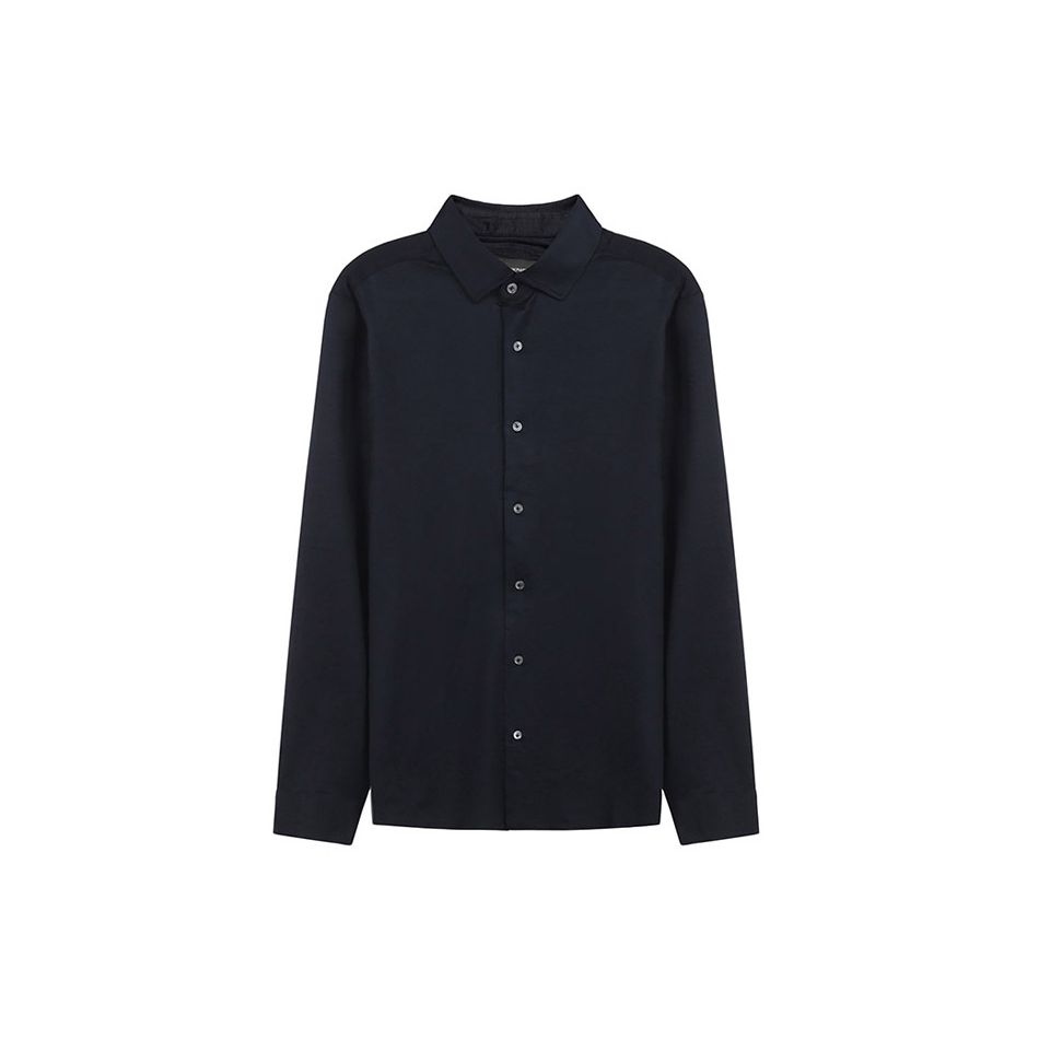 Emporio Armani Solid Slim Fit Long Sleeve Shirt Men shirts Deep-Navy-Blue 8N1CG11JUVZ0920