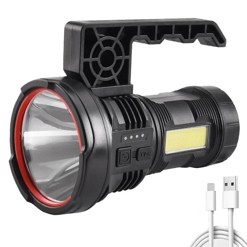 Multi Functional High-intensity Flashlight COB+LED Outdoor Searchlight Type-C Rechargeable Emergency Handheld Light Work Light