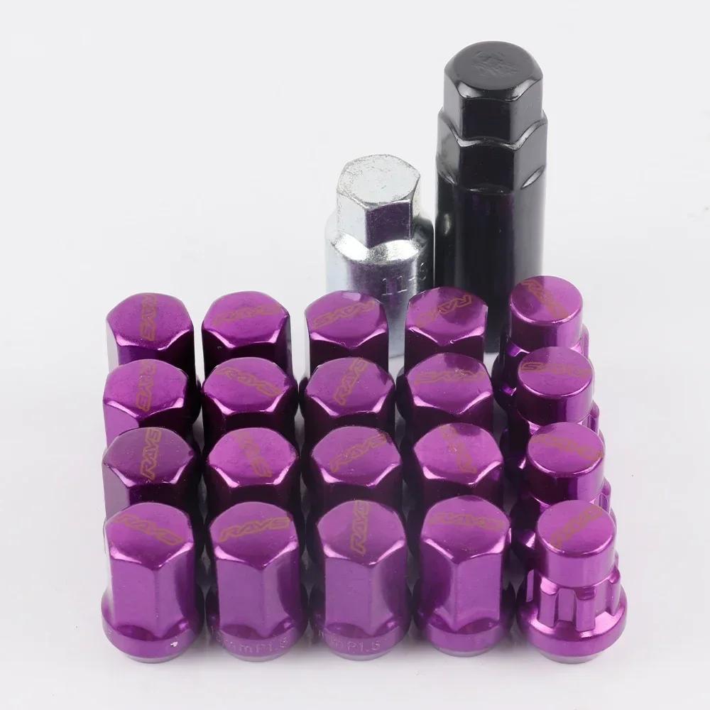 RAYS 17HEX Anti-Theft Security Steel Car Wheel Rims Lock Lug Nuts Closed End Nut 20pcs/set