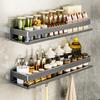 Sturdy Carbon Steel Wall Mounted Kitchen Storage Shelf Effortlessly Assembly Portable Designs for Space Saving