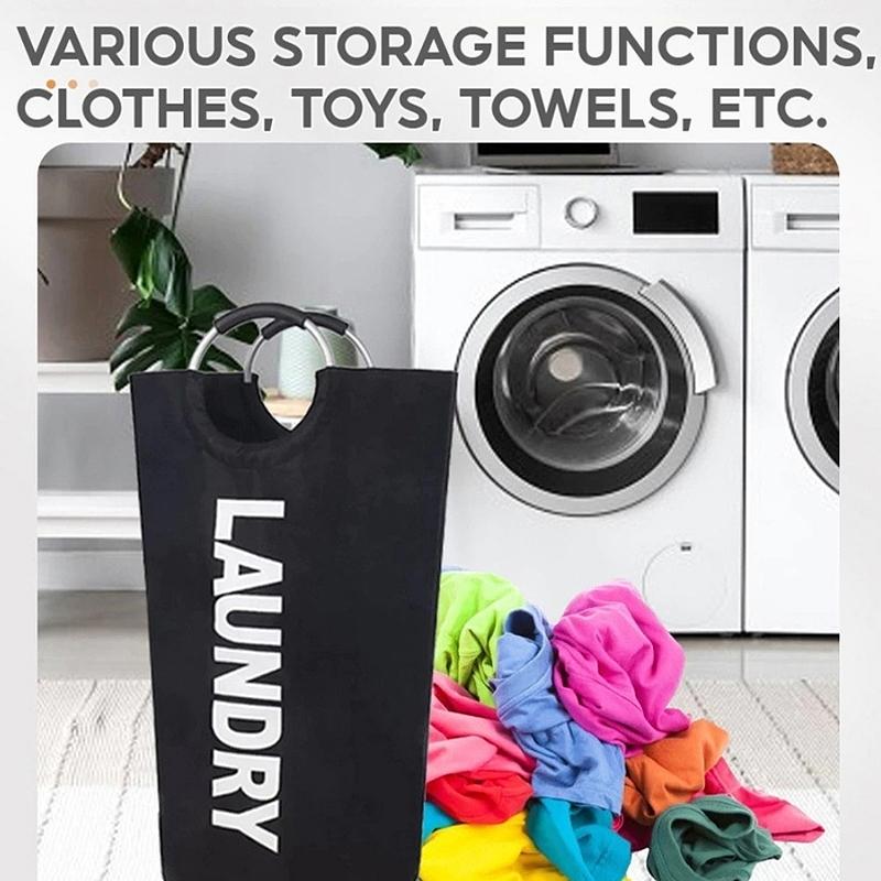 90L Super Large Laundry Basket Oxford Fabric Waterproof Laundry Bag Dirty Clothes Storage Basket Foldable Laundry Basket Travel