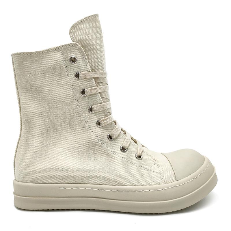 Quality Designer High Top Board Shoes Thick Sole Brand  Heightened Black Shoes Versatile Canvas Shoes Women's Boots