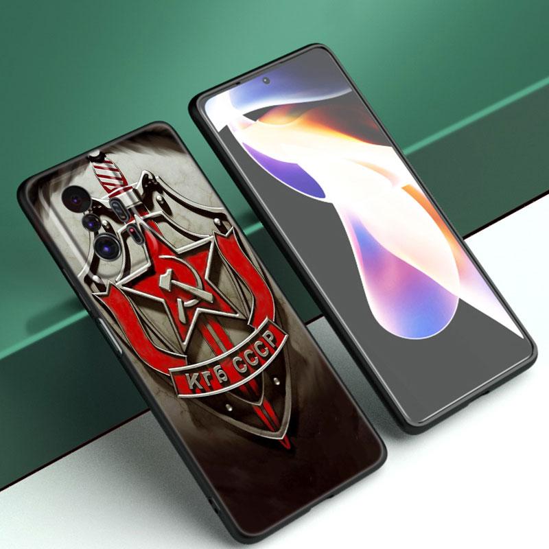 The USSR Flag Symbol Black Silicone Phone Case For Xiaomi Mi 9 SE 8 10T 11 12 13 Lite 9T 11T 12S 12T 13T 14 Pro 5G NE 11i 12X