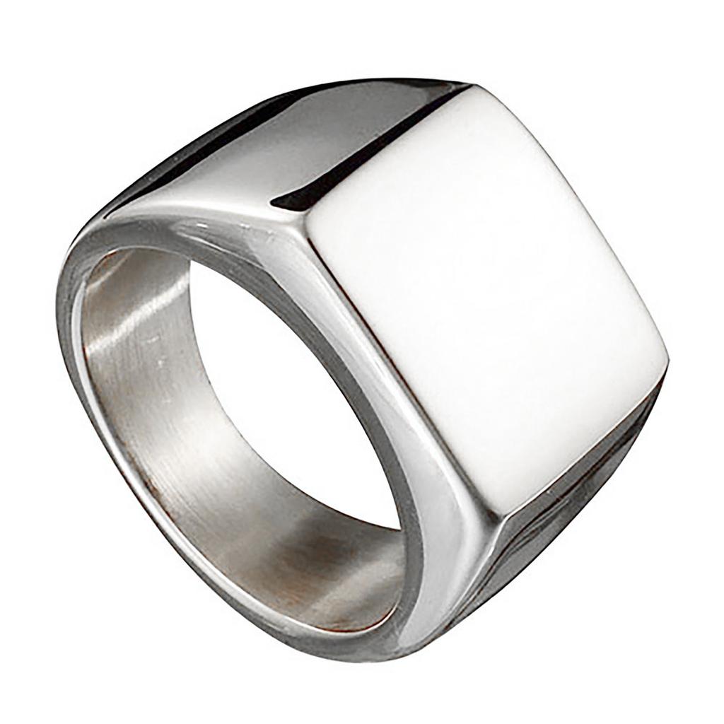 Mode Männer Edelstahl Plain Square Hochzeit Finger Ring Band Punk Schmuck