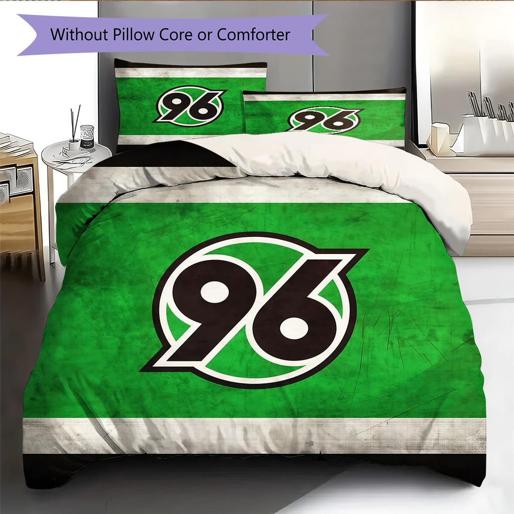 Hannover Football Club Pattern Bedding Quilt Set Home Decoration Gift (1 * Duvet Cover + 2 * Pillowcase Without Core)