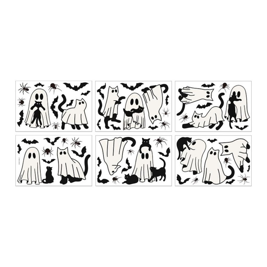 Statisch haftende Fensteraufkleber - Gruselige Halloween-Fenstersticker für Innen- und Außendekoration