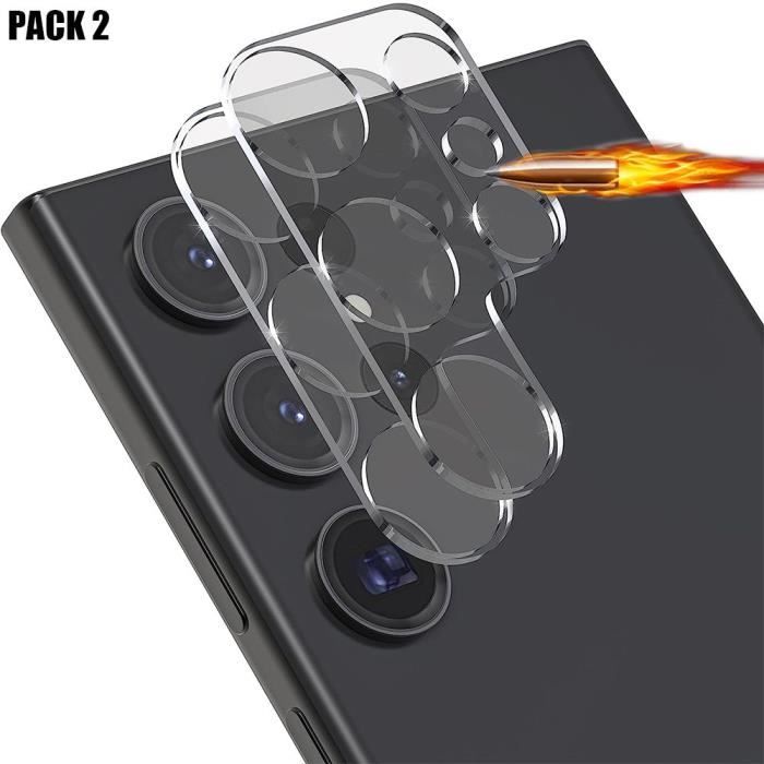 Protection caméra - Booling - pour Samsung Galaxy S24 Ultra - Verre trempé - Résistant aux chocs - Lot de 2