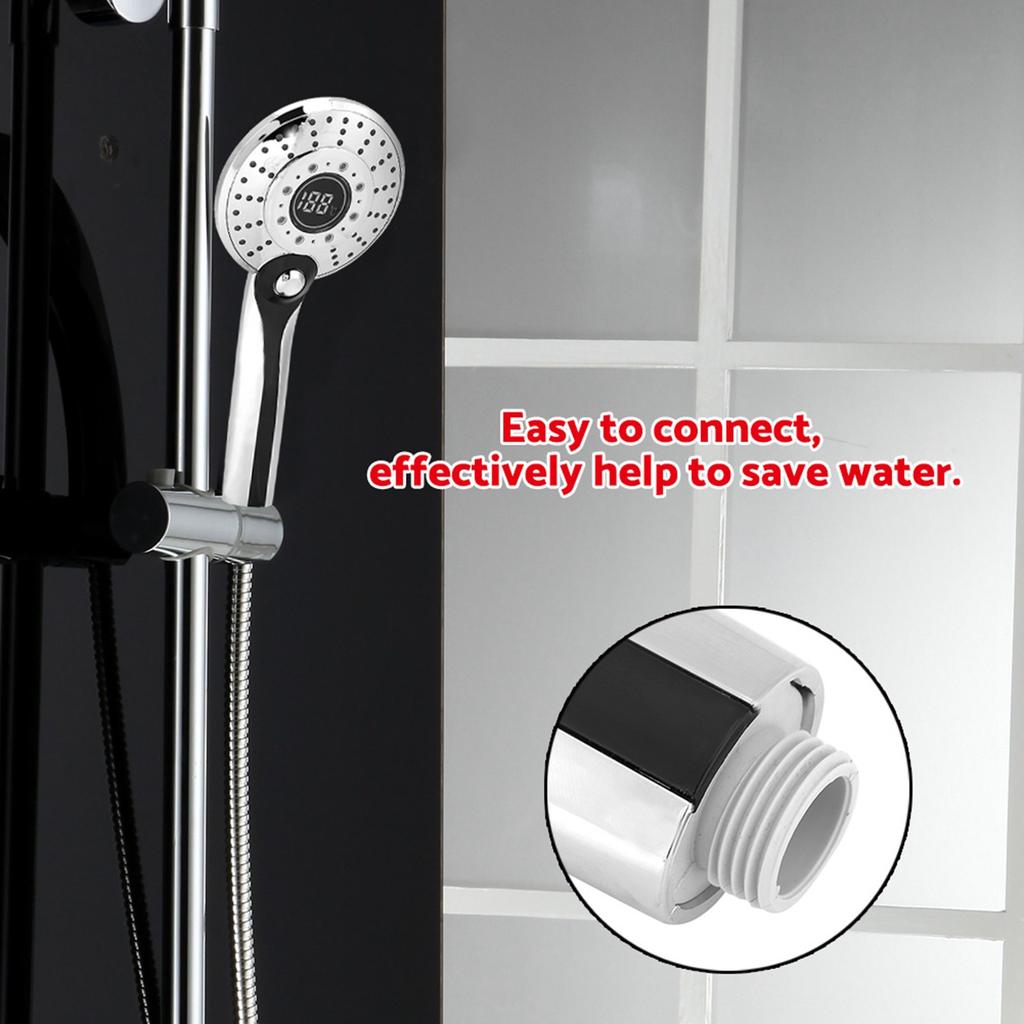 Digital Display Handheld Shower Head with 3-color Temperature Control LED Light 3 Spraying Mode Bathroom Spray Head