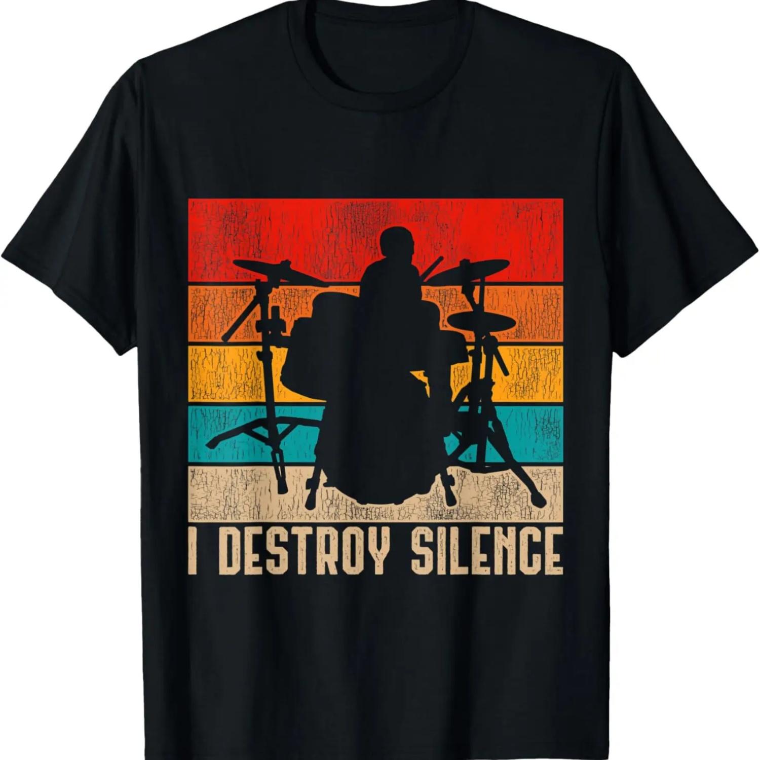 Musical Instrument Drums Player Gift Retro Drums T-Shirt S