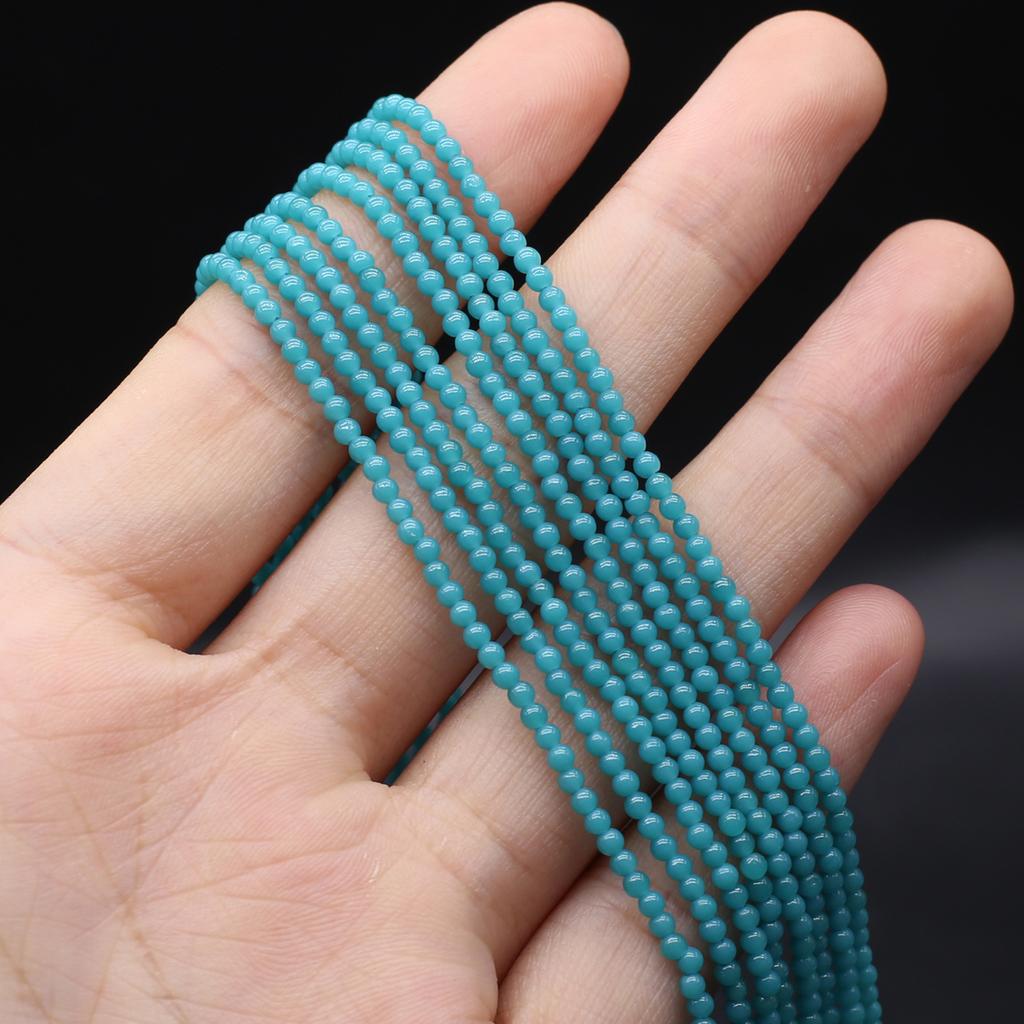 Naturstein-Isolationsperlen, runde kleine Perlen, 2 mm, Charms für Schmuckherstellung, DIY-Halskette, Armband, Ohrringe, Zubehör