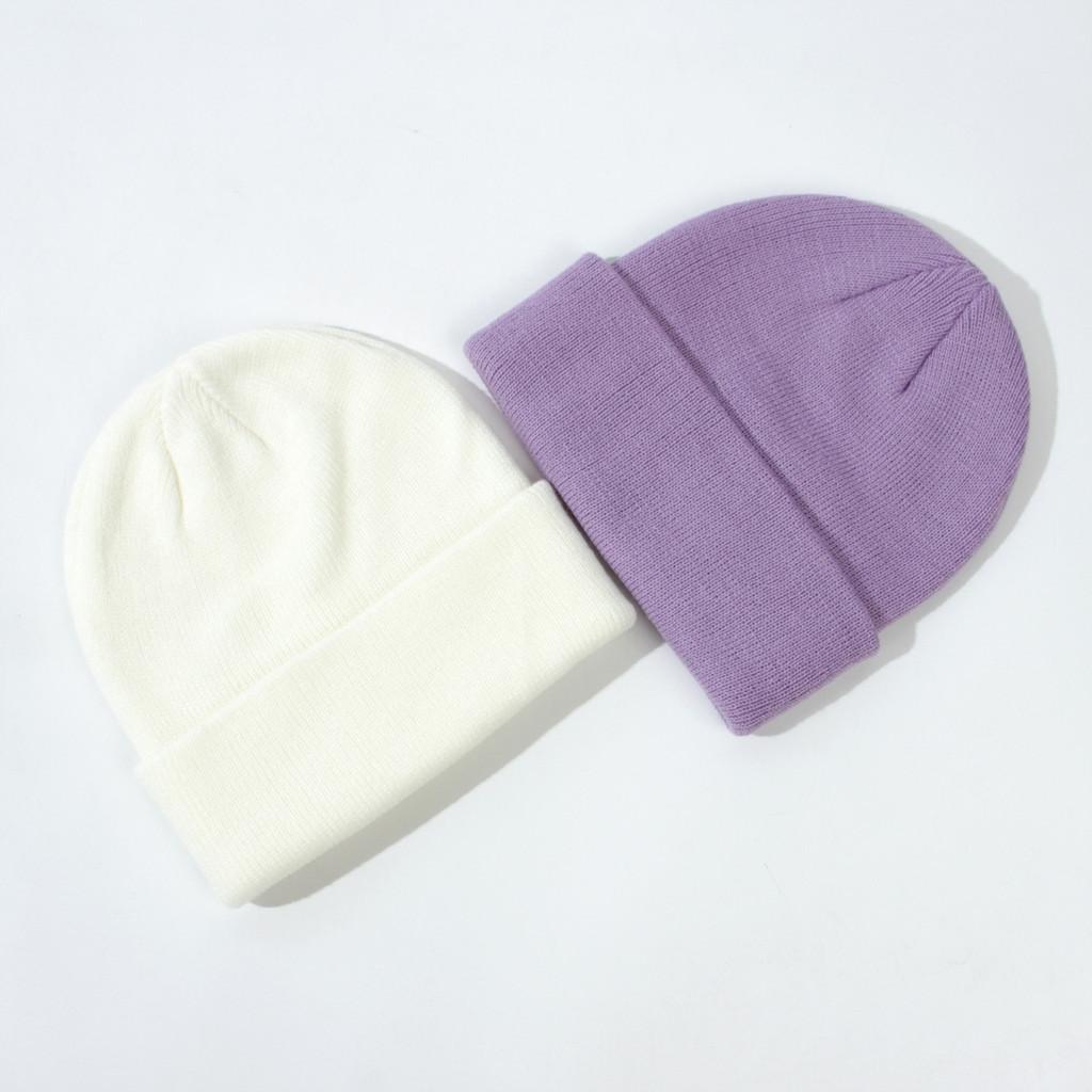 Kids Knit Beanie Cuffed Edge Solid Color Winter Hat Soft Stretch Warm Knit Cap for Toddler Boys Girls Unisex Cold Weather Outdoor Daily Headwear