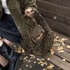 Winter new casual lazy leopard print tote bag women's student class versatile commuter messenger bag