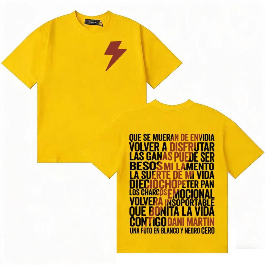 Rapper Dani Martin La Montana Rusa Gothic Music Tour T Shirt Unisexs ONeck Clothes Hip Hop Tee Shirt Cotton Oversized Y2K Tshirts