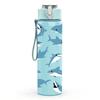 1PC Group Shark Swimming Ocean Animal Print 750ml Color Plastic Sports Water Bottle Leakproof Flip Straw Lid Suitable for Sports Office Home Use