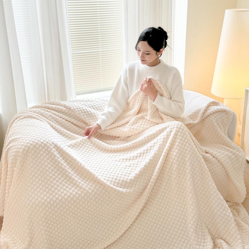 Solid Color Throw Blanket, Modern Simple Style White Blanket, Multifunctional Blankets Suitable for Sofa Travel Hotel Multi-size