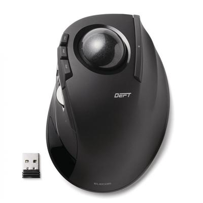 ELECOM Mouse Wireless (Receiver Included) Trackball for Index Finger 8 Buttons Black M-DT2DRBK